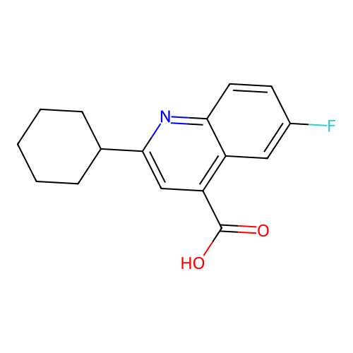 2-Cyclohexyl-6-fluoroquinoline-4-carboxylic acid structure