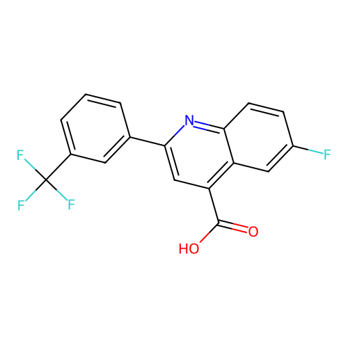 6-Fluoro-2-(3-(trifluoromethyl)phenyl)quinoline-4-carboxylic acid structure