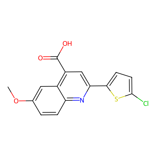 2-(5-Chlorothiophen-2-yl)-6-methoxyquinoline-4-carboxylic acid structure