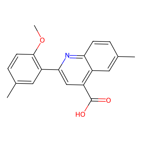 2-(2-Methoxy-5-methylphenyl)-6-methylquinoline-4-carboxylic acid structure