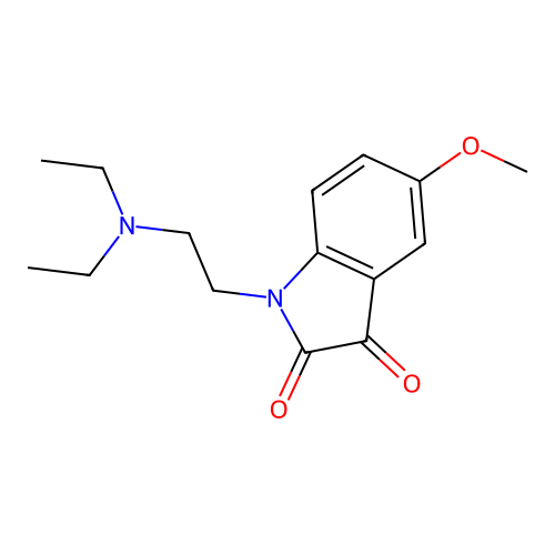 1-[2-(diethylamino)ethyl]-5-methoxy-1H-indole-2,3-dione structure