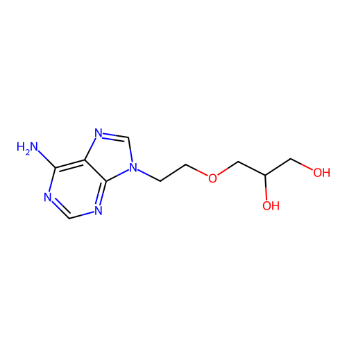 3-[2-(6-Aminopurin-9-yl)ethoxy]propane-1,2-diol structure