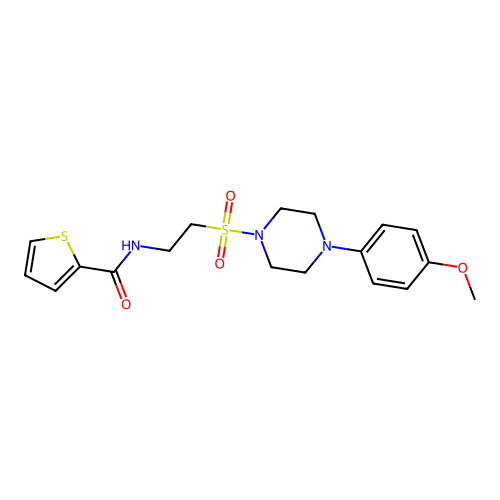 N-(2-((4-(4-methoxyphenyl)piperazin-1-yl)sulfonyl)ethyl)thiophene-2-carboxamide structure