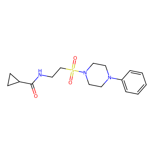 N-(2-((4-phenylpiperazin-1-yl)sulfonyl)ethyl)cyclopropanecarboxamide structure