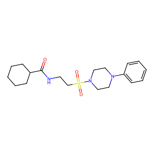 N-{2-[(4-phenylpiperazin-1-yl)sulfonyl]ethyl}cyclohexanecarboxamide structure