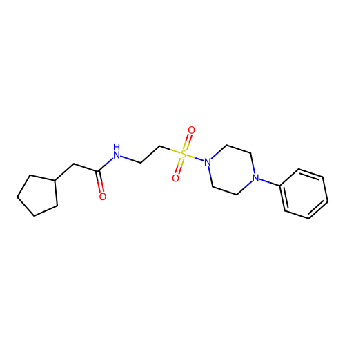 2-cyclopentyl-N-(2-((4-phenylpiperazin-1-yl)sulfonyl)ethyl)acetamide structure