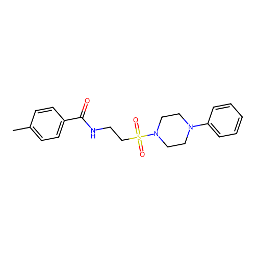 4-methyl-N-{2-[(4-phenylpiperazin-1-yl)sulfonyl]ethyl}benzamide structure