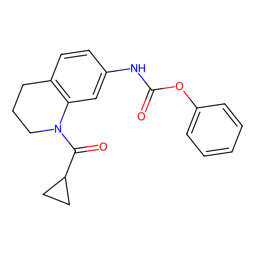 phenyl N-[1-(cyclopropanecarbonyl)-3,4-dihydro-2H-quinolin-7-yl]carbamate structure