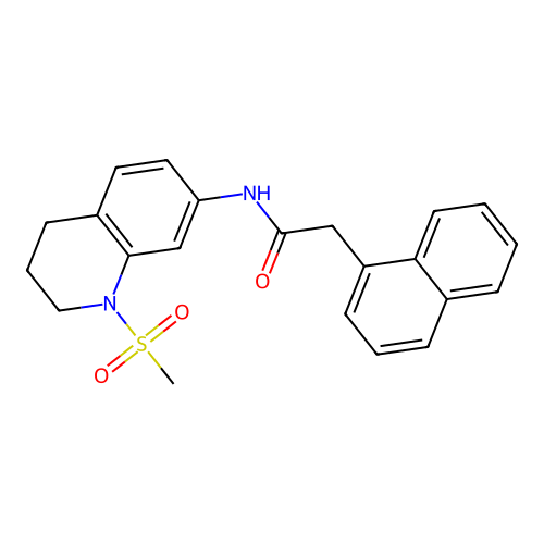 N-(1-methylsulfonyl-3,4-dihydro-2H-quinolin-7-yl)-2-naphthalen-1-ylacetamide structure