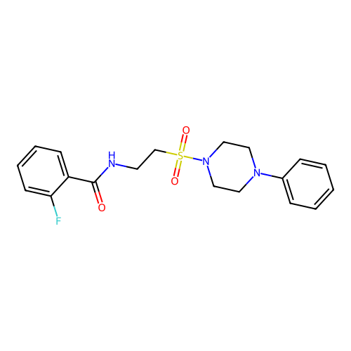 2-fluoro-N-[2-(4-phenylpiperazin-1-yl)sulfonylethyl]benzamide structure