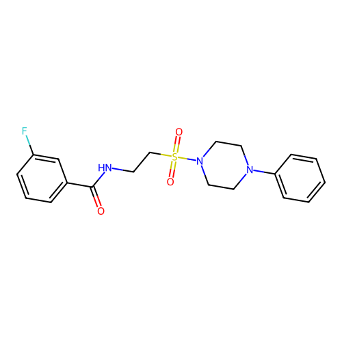3-fluoro-N-[2-(4-phenylpiperazin-1-yl)sulfonylethyl]benzamide structure