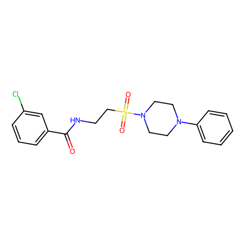 3-chloro-N-[2-(4-phenylpiperazin-1-yl)sulfonylethyl]benzamide structure
