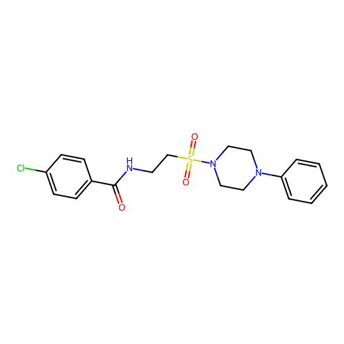 4-chloro-N-[2-(4-phenylpiperazin-1-yl)sulfonylethyl]benzamide structure