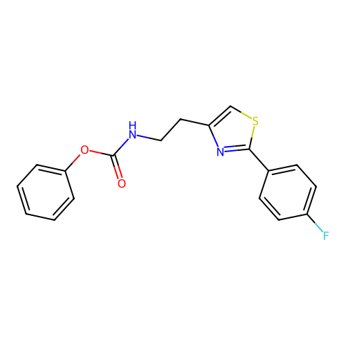 Phenyl (2-(2-(4-fluorophenyl)thiazol-4-yl)ethyl)carbamate structure