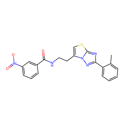 3-nitro-N-(2-(2-(o-tolyl)thiazolo[3,2-b][1,2,4]triazol-6-yl)ethyl)benzamide structure