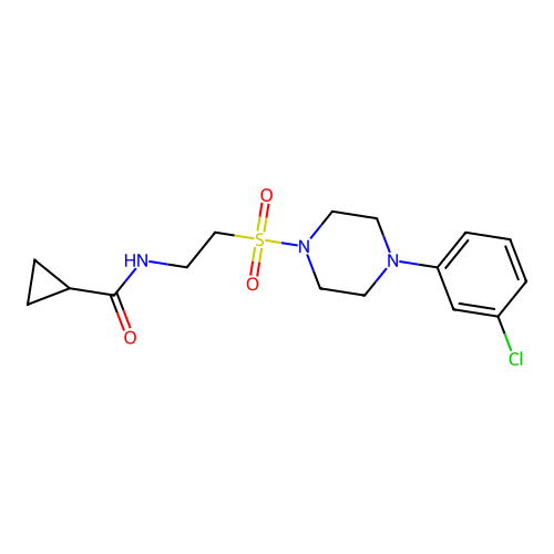 N-(2-{[4-(3-chlorophenyl)piperazin-1-yl]sulfonyl}ethyl)cyclopropanecarboxamide structure