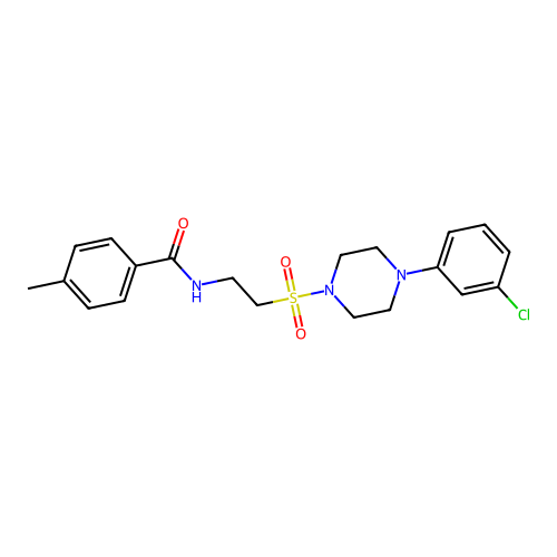 N-(2-{[4-(3-chlorophenyl)piperazin-1-yl]sulfonyl}ethyl)-4-methylbenzamide structure
