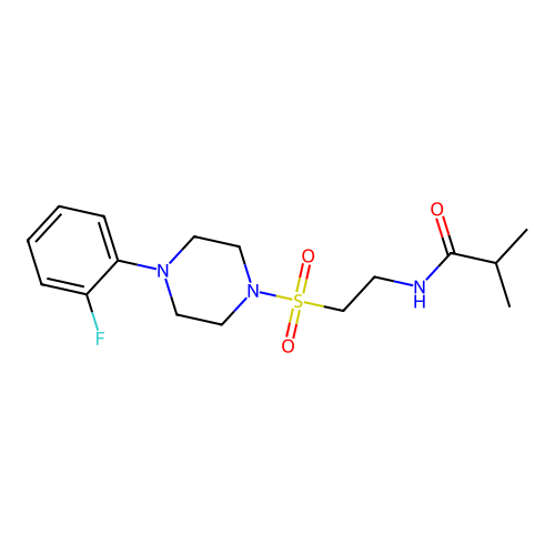 N-(2-((4-(2-fluorophenyl)piperazin-1-yl)sulfonyl)ethyl)isobutyramide structure