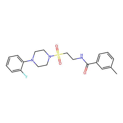 N-[2-[4-(2-fluorophenyl)piperazin-1-yl]sulfonylethyl]-3-methylbenzamide structure