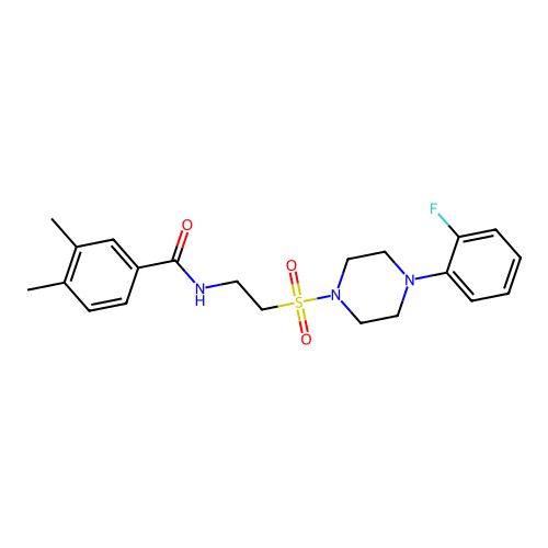 N-(2-{[4-(2-fluorophenyl)piperazin-1-yl]sulfonyl}ethyl)-3,4-dimethylbenzamide structure