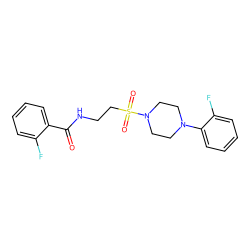 2-fluoro-N-(2-{[4-(2-fluorophenyl)piperazin-1-yl]sulfonyl}ethyl)benzamide structure