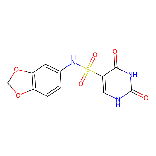 N-(1,3-benzodioxol-5-yl)-2,4-dioxo-1H-pyrimidine-5-sulfonamide structure