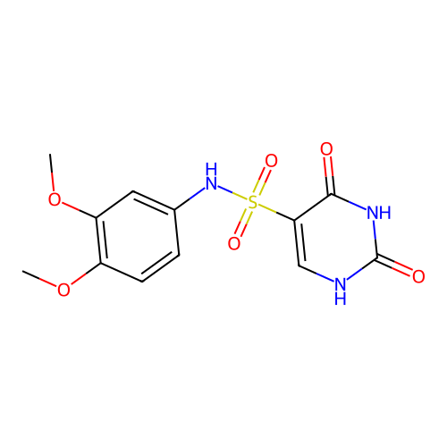 N-(3,4-dimethoxyphenyl)-2-hydroxy-6-oxo-1,6-dihydropyrimidine-5-sulfonamide structure