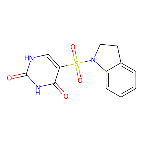 5-(indolin-1-ylsulfonyl)pyrimidine-2,4(1H,3H)-dione structure