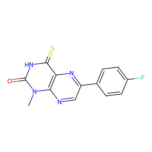 6-(4-Fluorophenyl)-1-methyl-4-sulfanylidenepteridin-2-one structure
