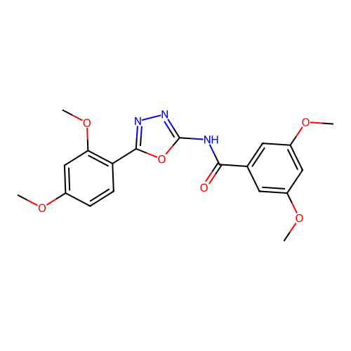 N-[5-(2,4-dimethoxyphenyl)-1,3,4-oxadiazol-2-yl]-3,5-dimethoxybenzamide structure