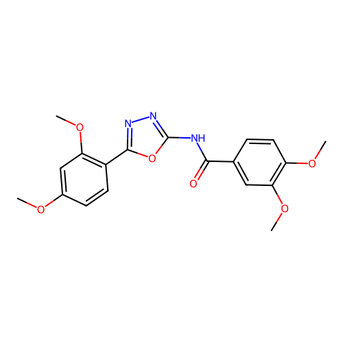 N-[5-(2,4-dimethoxyphenyl)-1,3,4-oxadiazol-2-yl]-3,4-dimethoxybenzamide structure