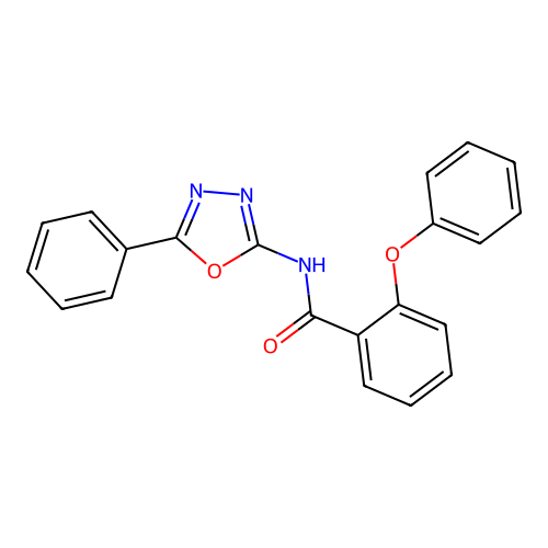 2-phenoxy-N-(5-phenyl-1,3,4-oxadiazol-2-yl)benzamide structure