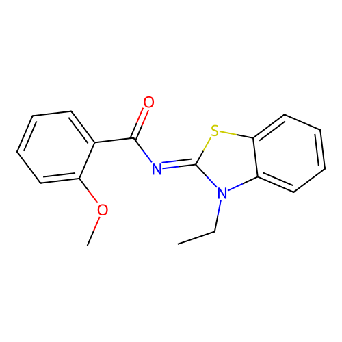 N-(3-ethyl-1,3-benzothiazol-2-ylidene)-2-methoxybenzamide structure
