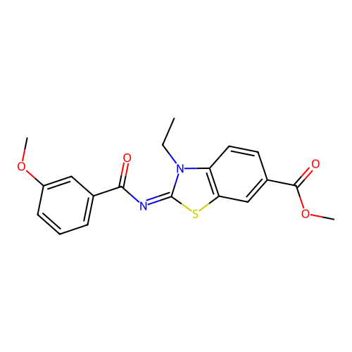 Methyl 3-ethyl-2-(3-methoxybenzoyl)imino-1,3-benzothiazole-6-carboxylate structure