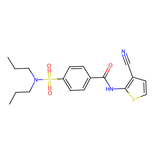 N-(3-cyanothiophen-2-yl)-4-(dipropylsulfamoyl)benzamide structure