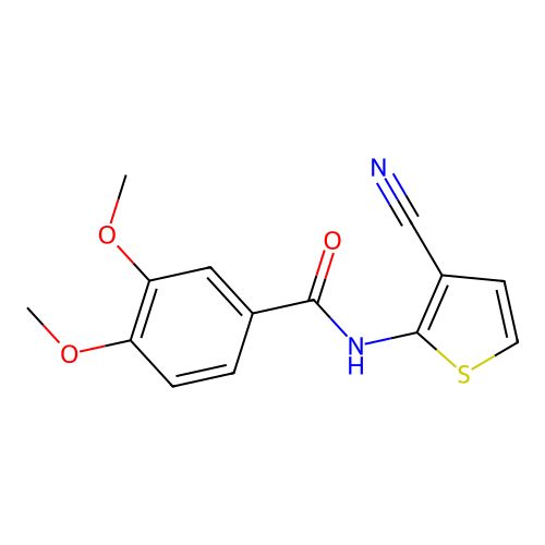N-(3-cyanothiophen-2-yl)-3,4-dimethoxybenzamide structure