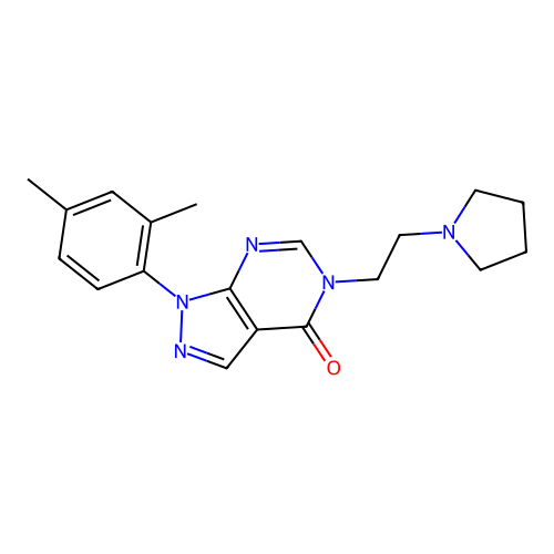 1-(2,4-Dimethylphenyl)-5-(2-pyrrolidin-1-ylethyl)pyrazolo[3,4-d]pyrimidin-4-one structure