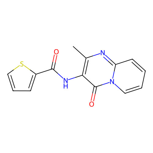 N-(2-methyl-4-oxo-4H-pyrido[1,2-a]pyrimidin-3-yl)thiophene-2-carboxamide structure
