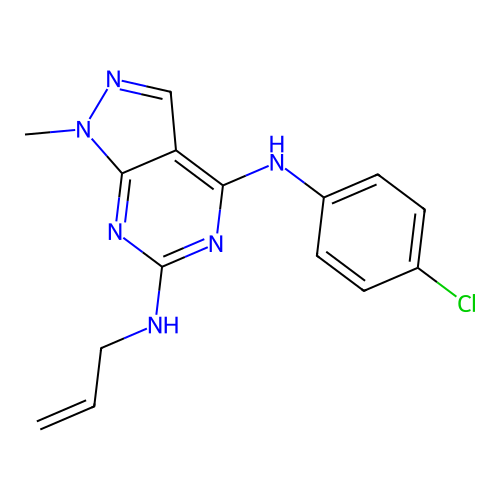 N6-allyl-N4-(4-chlorophenyl)-1-methyl-1H-pyrazolo[3,4-d]pyrimidine-4,6-diamine structure