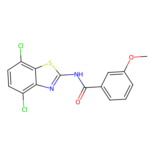 N-(4,7-dichloro-1,3-benzothiazol-2-yl)-3-methoxybenzamide structure