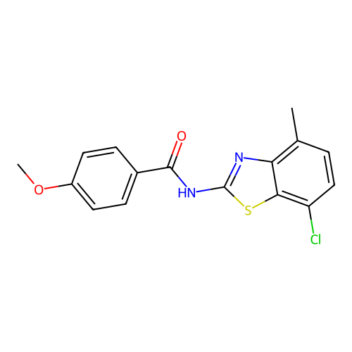 N-(7-chloro-4-methyl-1,3-benzothiazol-2-yl)-4-methoxybenzamide structure
