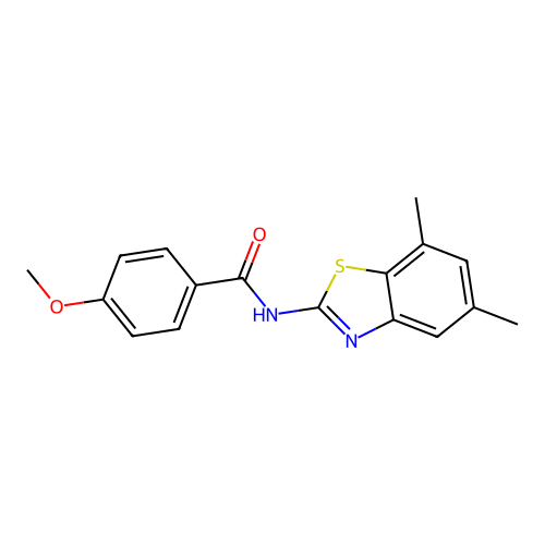 N-(5,7-dimethyl-1,3-benzothiazol-2-yl)-4-methoxybenzamide structure