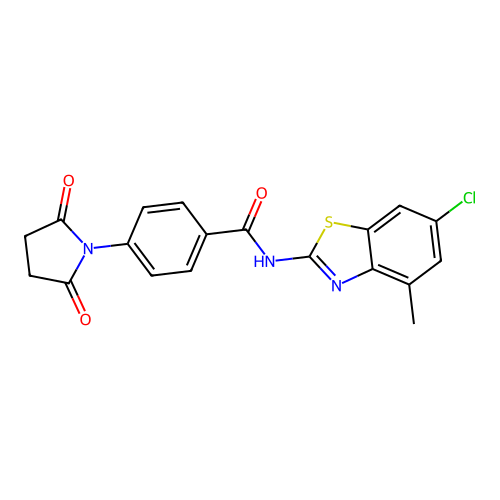 N-(6-chloro-4-methyl-1,3-benzothiazol-2-yl)-4-(2,5-dioxopyrrolidin-1-yl)benzamide structure