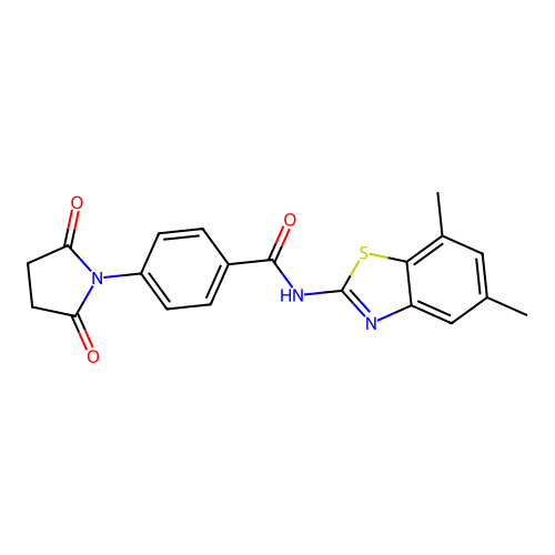 N-(5,7-dimethyl-1,3-benzothiazol-2-yl)-4-(2,5-dioxopyrrolidin-1-yl)benzamide structure