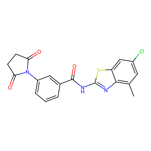 N-(6-chloro-4-methyl-1,3-benzothiazol-2-yl)-3-(2,5-dioxopyrrolidin-1-yl)benzamide structure