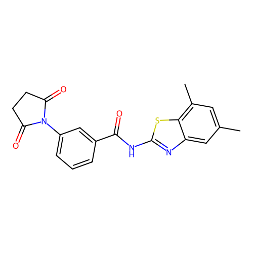 N-(5,7-dimethyl-1,3-benzothiazol-2-yl)-3-(2,5-dioxopyrrolidin-1-yl)benzamide structure