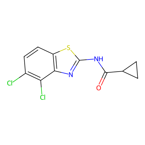 N-(4,5-dichloro-1,3-benzothiazol-2-yl)cyclopropanecarboxamide structure