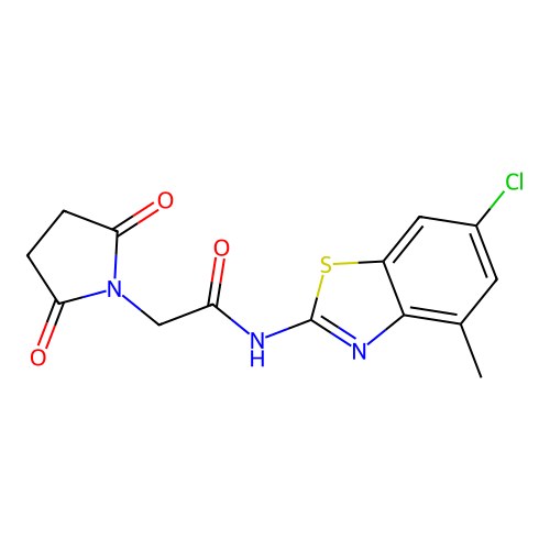 N-(6-chloro-4-methyl-1,3-benzothiazol-2-yl)-2-(2,5-dioxopyrrolidin-1-yl)acetamide structure