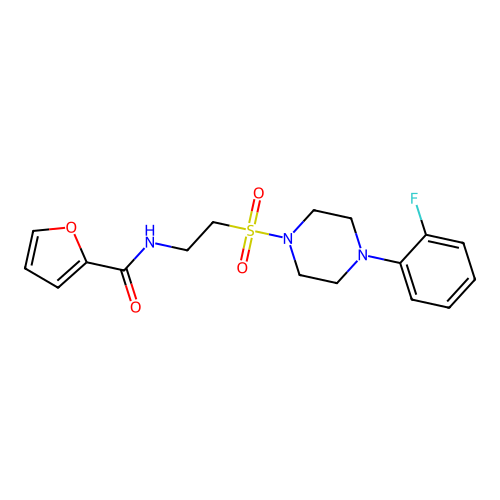 N-[2-[4-(2-fluorophenyl)piperazin-1-yl]sulfonylethyl]furan-2-carboxamide structure