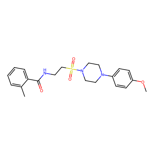 N-[2-[4-(4-methoxyphenyl)piperazin-1-yl]sulfonylethyl]-2-methylbenzamide structure